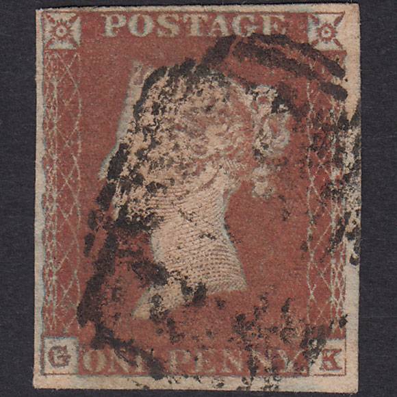 GB QV 1841 1d Pl 50 SG8-B1(1) Ivory Head GK FU 4 Margins Unusual Shade