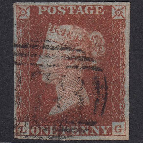 GB QV 1841 1d Red-Brown Plate 66 SG8-B1(1) LG GU 4 Margins