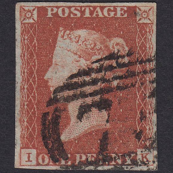 GB QV 1841 1d Red-Brown Plate 60 SG8-B1(1) OIK FU 4 Margins Birmingham 75