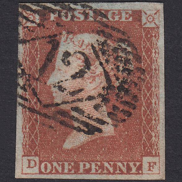 GB QV 1841 1d Red-Brown Plate 58 SG8-B1(1) DF FU 4 Goodm London IS 12