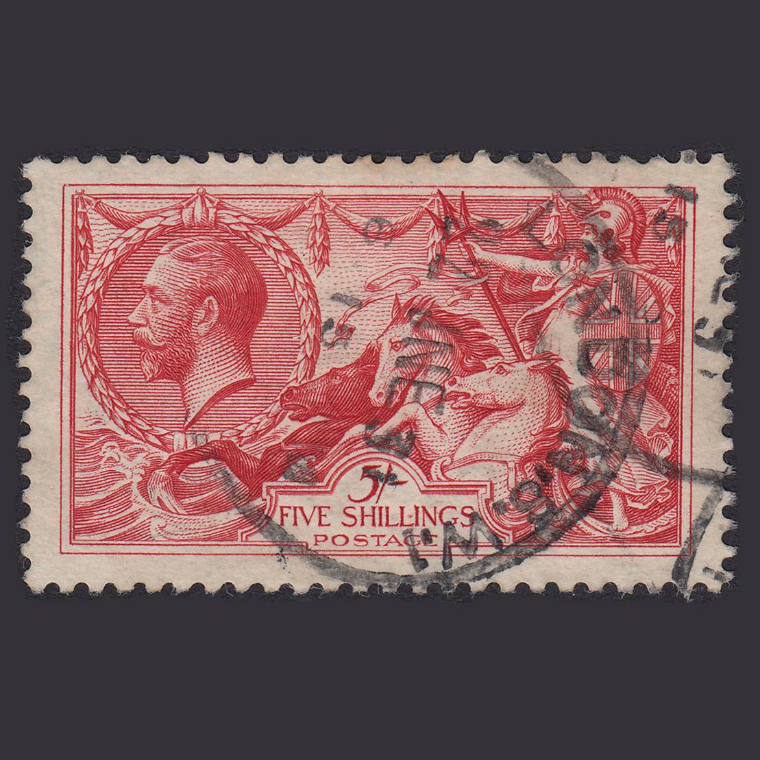 GB KG5 1918 5/- Rose-Red Seahorses SG416-N68(2) GU CDS Well Centred