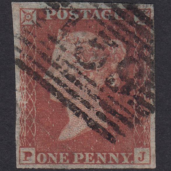 GB QV 1841 1d Red-Brown Plate 164 SG8-B2(1) PJ GU 4 Margins Glasgow 159
