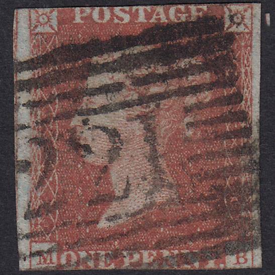 GB QV 1841 1d Red-Brown Plate 109 SG8-B1(1) MB GU Leith 221