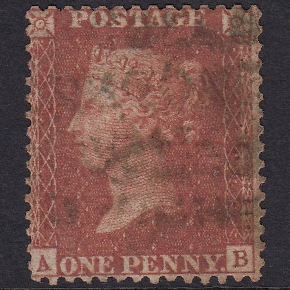 GB QV 1857 1d Rose-Red Plate 36 SG40-C10(1) AB GU Missing Imprimatur