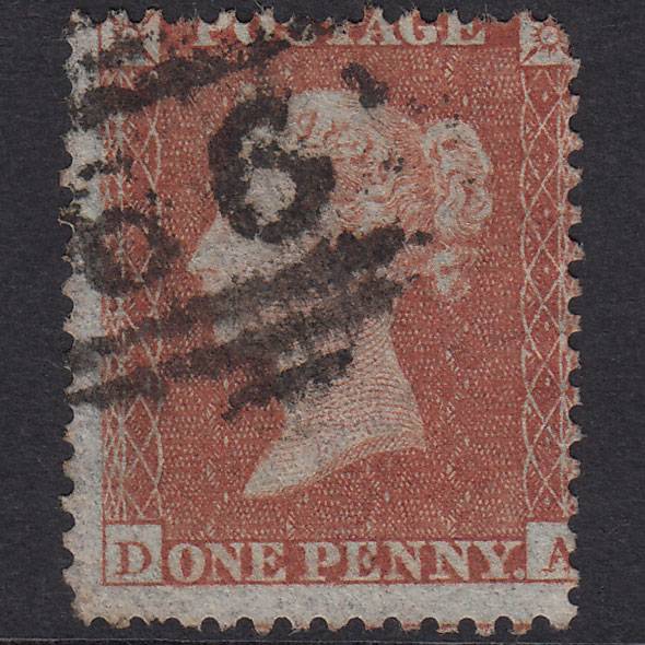 GB QV 1855 1d Red-Brown Plate R4 SG22-C2(1) DA GU