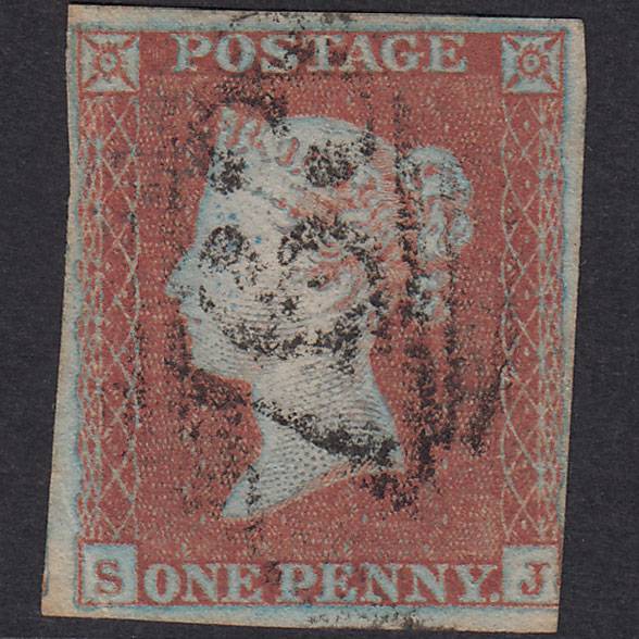 GB QV 1841 1d Pl 120 SG8-B1(1) SJ GU Missing Imprimatur Nr 4M Swansea 763