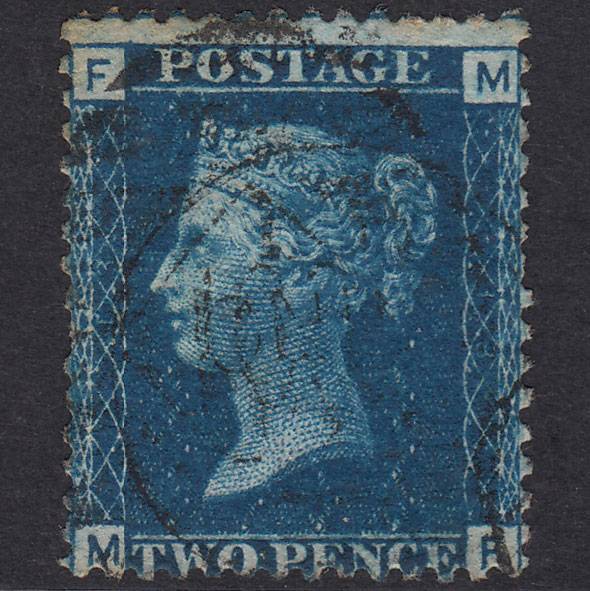 GB QV 1869 2d Blue Plate 13 SG46-G3 MF GU CDS