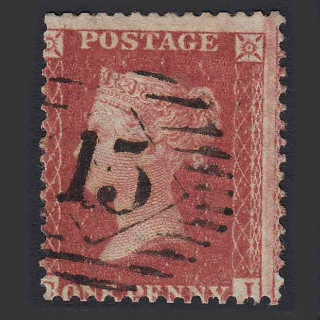 GB QV 1857 1d Rose-red (Plate 59) (SG40) 'CI' GU London IS 15 C10