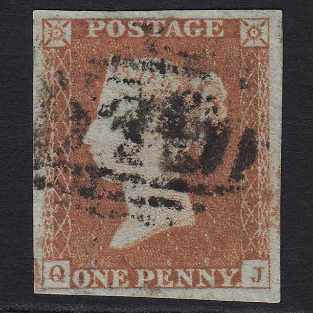 GB QV 1841 1d Red-brown (Plate 125) (SG8) 'QJ' GU 4 Good Margins