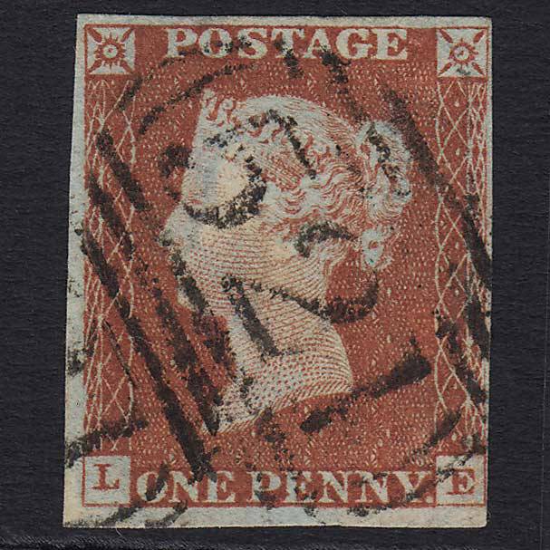 GB QV 1841 1d Red-brown (Plate 36) (SG8) 'LE' VFU Melksham (521) 4M Imperf