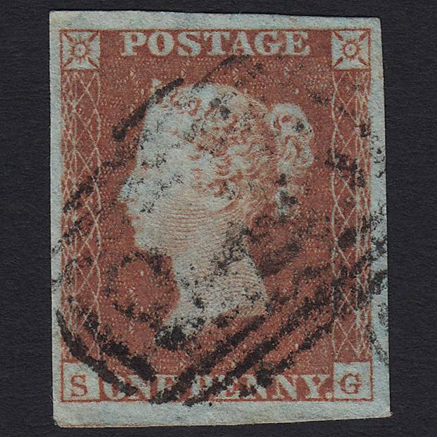 GB QV 1841 1d Red-brown (Plate 98) SG8-B1(1) SG GU 4 Margins
