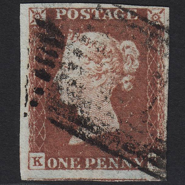 GB QV 1841 1d Red-brown (Plate 66) SG8-B1(1) KK GU in Scotland 4M Imperf