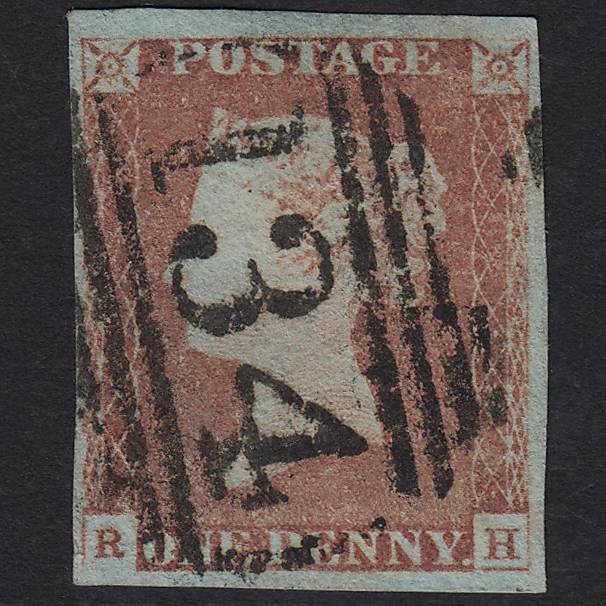 GB QV 1841 1d Pale Red-brown (Plate 68) SG9-B1(3) RH FU Bristol 134 4M