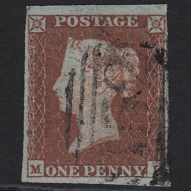 GB QV 1841 1d (Plate 94) SG8-B1(1) MI FU Burton-on-trent 152 4M Imperf