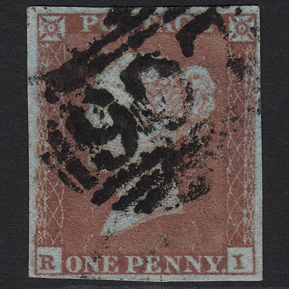 GB QV 1841 1d Red-brown (Plate 100) SG8-B1(1) RI GU Woodbridge 907 4M