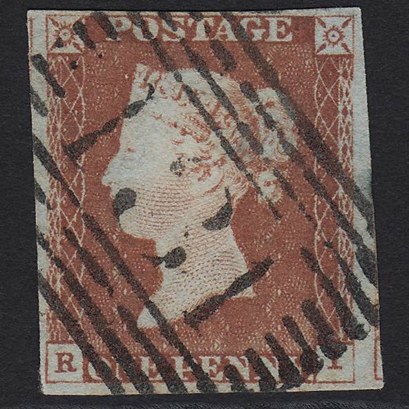 GB QV 1841 1d Red-brown Pl 46 SG8-B1(1) RI VFU Edinburgh 131 4M Imperf
