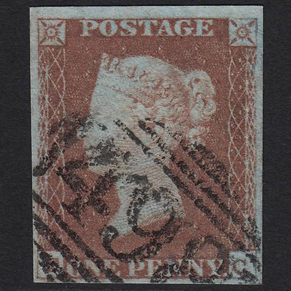 GB QV 1841 1d Red-brown Pl 72 SG8-B1(1) EC FU Manchester 498 4M Imperf