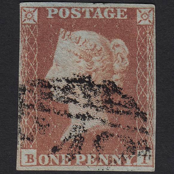 GB QV 1841 1d Red-brown (Plate 97) SG8-B1(1) BI FU 4 Margins