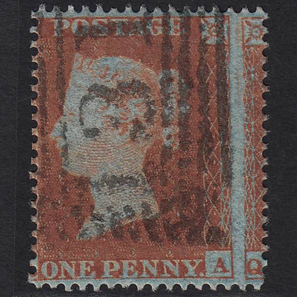 GB QV 1854 1d Orange-red (Plate 189) SG17-C1(5) VFU Edinburgh 131