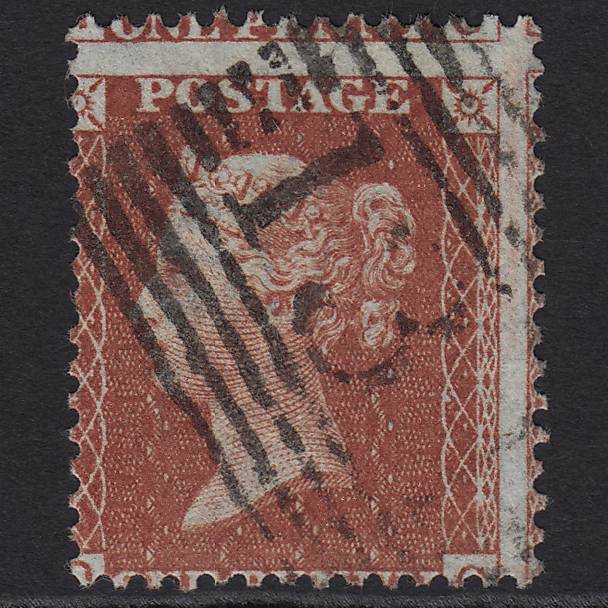 GB QV 1855 1d Red-brown (Plate 6) C6(1) OC FU Edinburgh 131 Misperf
