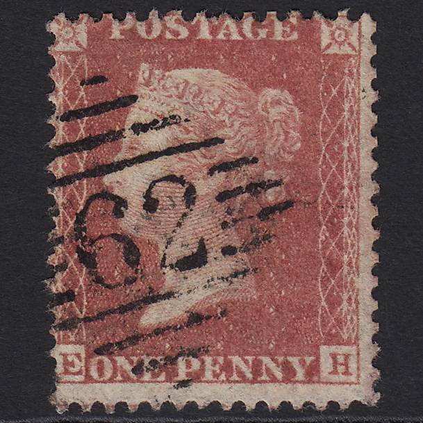 GB QV 1857 1d Rose-red (Plate 59) SG40-C10(1) EH FU Belfast 62