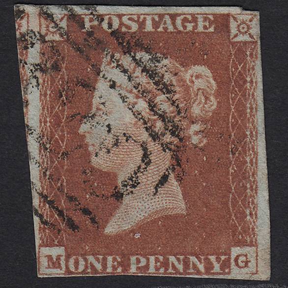 GB QV 1841 1d Red-brown (Plate 66) SG8-B1(1) MG GU 4 Margins