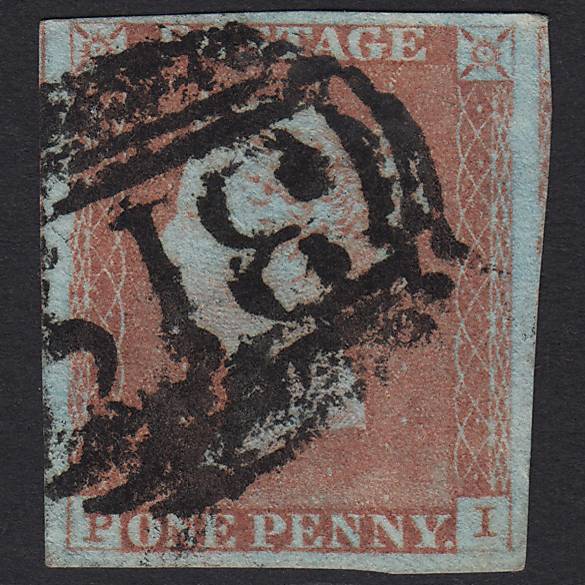 GB QV 1841 1d Very Blued (Plate 71) SG8a-B1(2) PI GU 4M Imperf
