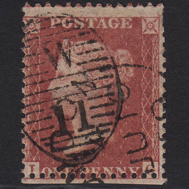 GB QV 1857 1d Rose-red SG40-C10(1) IG GU London D&S W11