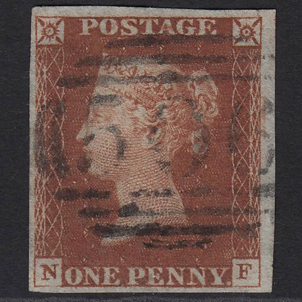 GB QV 1841 1d Deep Red-brown (Plate 53) SG10-B1(4) NF FU Margate 506