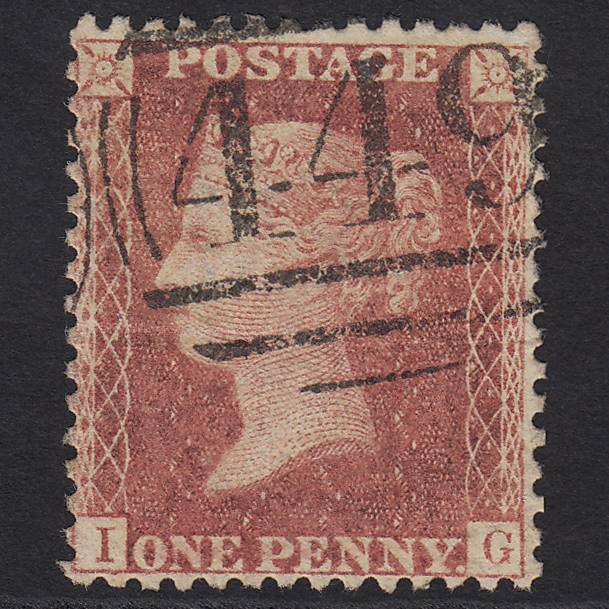 GB QV 1857 1d Rose-red SG40-C10(1) IG GU Leicester 449