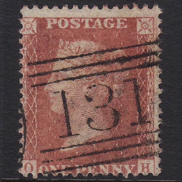 GB QV 1857 1d Rose-red (Plate 62) SG40-C10(1) OH FU Edinburgh 131 Misperf