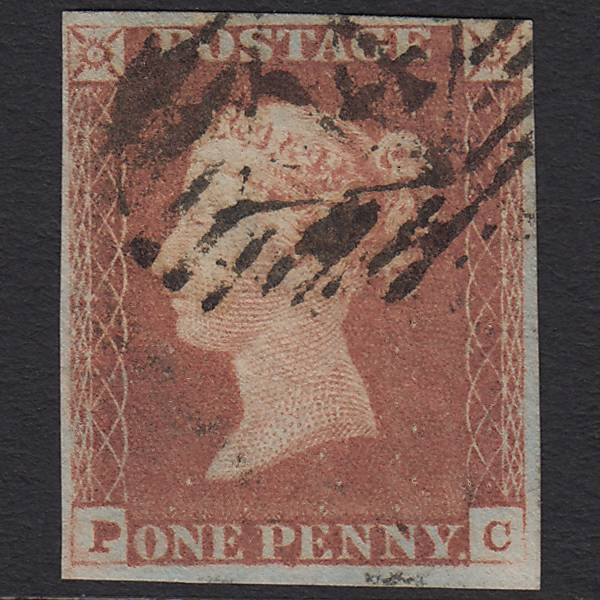 GB QV 1841 1d Red-brown Pl 79 SG8-B1(1) PC FU 4 Margins London IS Cancel