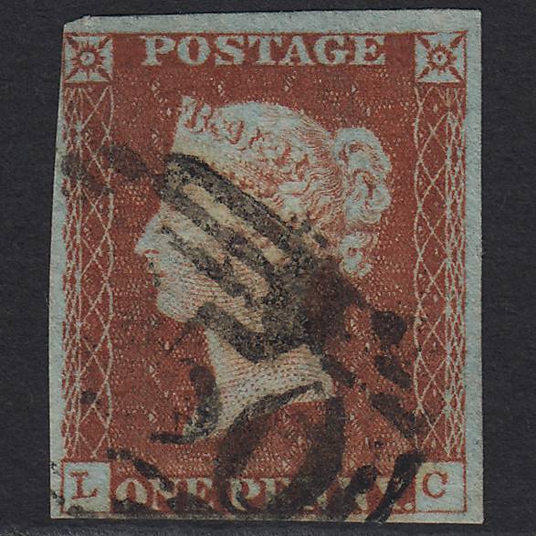 GB QV 1841 1d Red-brown (Plate 34) SG8-B1(1) LC GU nr 4M Imperf Late Usage
