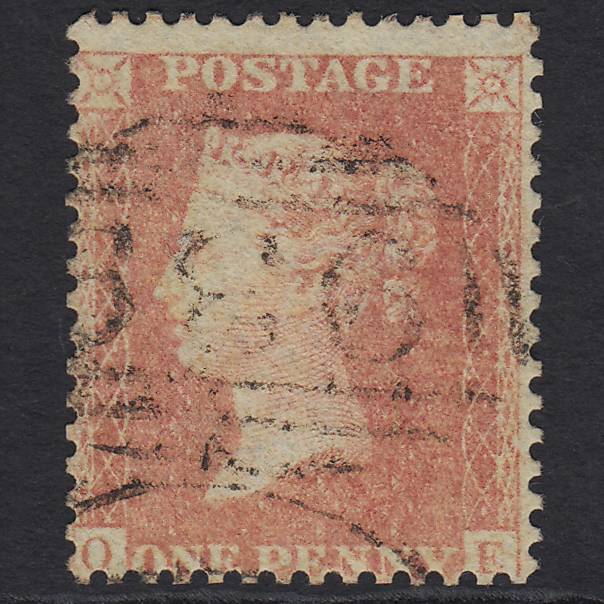 GB QV 1857 1d Pale Red Transitional (Plate 47) SGC9(3) OE FU Staplehurst 939