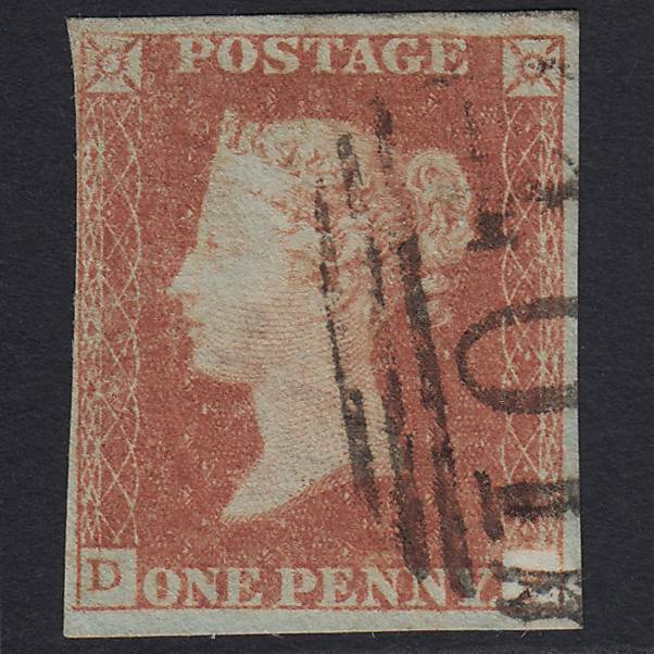GB QV 1841 1d Red-brown Pl 90 SG8-B1(1) DF FU 4 Margins Ilminster 401