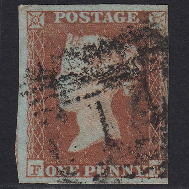 GB QV 1841 1d Red-brown (Plate 129) SG8-B2(1) FK GU 4 Margins Scotland