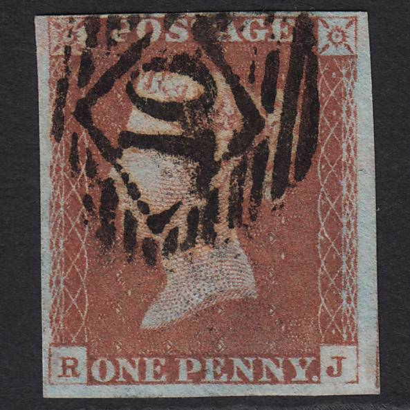 GB QV 1841 1d Red-brown (Plate 67) SG8-B1(1) RJ FU 4 Margins London IS 10
