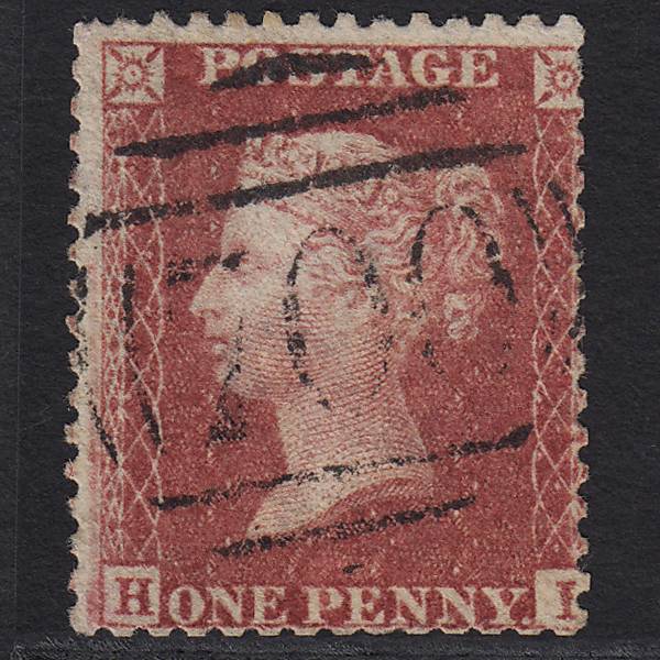 GB QV 1857 1d Rose-red (Plate 27) SG40-C10(1) HI GU Sheffield 700