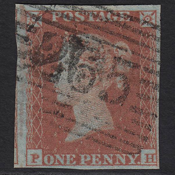 GB QV 1841 1d (Plate 127) SG8a-B1(2) PH FU 4M Imperf Newburgh 265