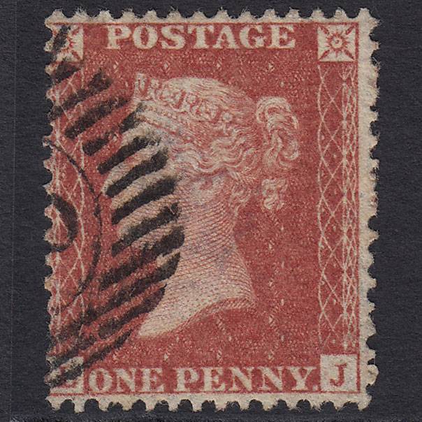 GB QV 1857 1d Rose-red (Plate 34) SG40-C10(1) LJ FU London D&S Cancel