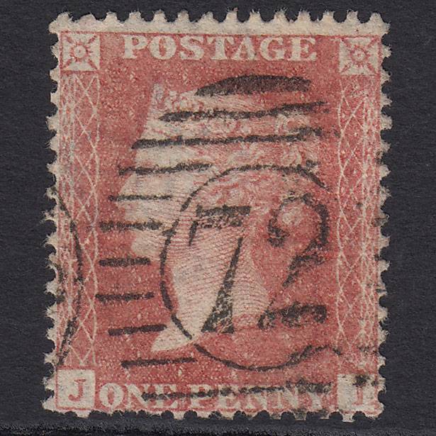 GB QV 1857 1d Pale Rose (Plate 52) SG39-C10(3) JL GU London D&S 72