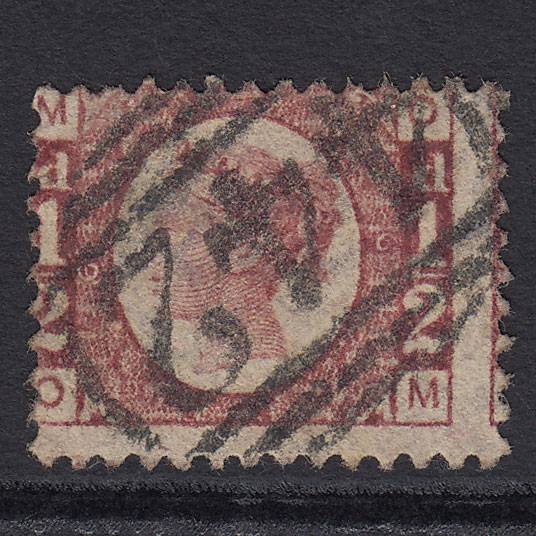 GB QV 1870 1/2d Rose-red (Plate 6) SG48-G4 OM FU Bude 442 Misaligned 6 Misperf