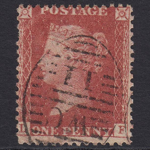 GB QV 1857 1d Rose-red (Plate 55) SG40-C10(1) LF GU London D&S WC11