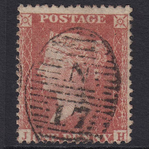 GB QV 1857 1d Rose-red (Plate 27) SG40-C10(1) JH FU London D&S N17