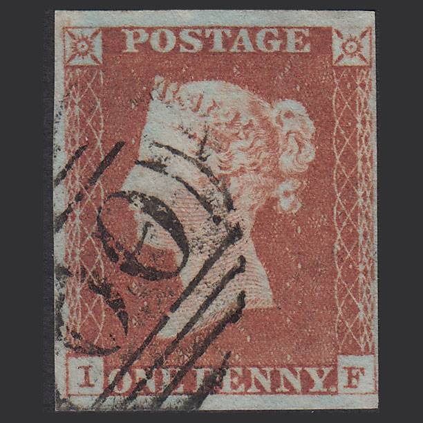 GB QV 1841 1d Red-brown (Plate 72) SG8-B1(1) IF FU 4M Imperf