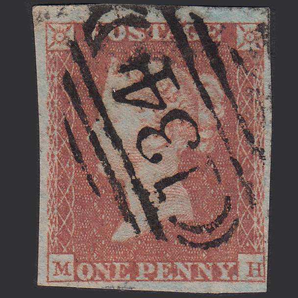 GB QV 1841 1d Red-brown (Plate 119) SG8-B1(1) MH FU 4M Imperf Bristol 134