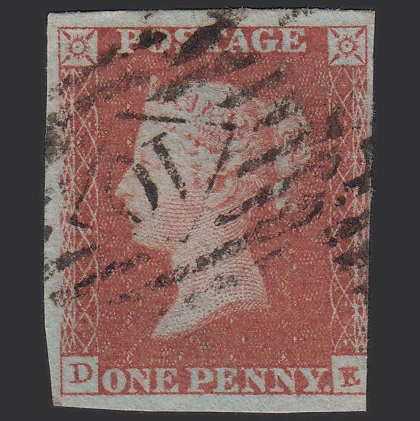 GB QV 1841 1d Red-brown (Plate 99) SG8-B1(1) DE GU 3 Margins London IS 10