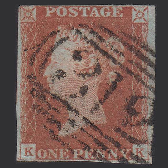 GB QV 1841 1d Red-brown Pl 70 SG8-B1(1) KK GU 4M Imperf Gloucester 312