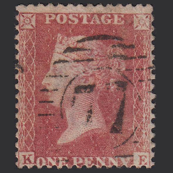 GB QV 1857 1d Rose-red (Plate 42) SG40-C10(1) KE GU London D&S 77