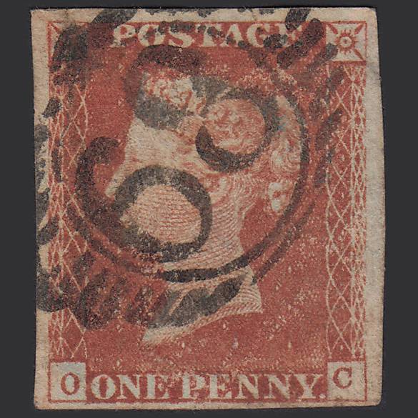 GB QV 1841 1d Red-brown Pl 60 SG8-B1(1) OC GU 4 Margins London D&S 68